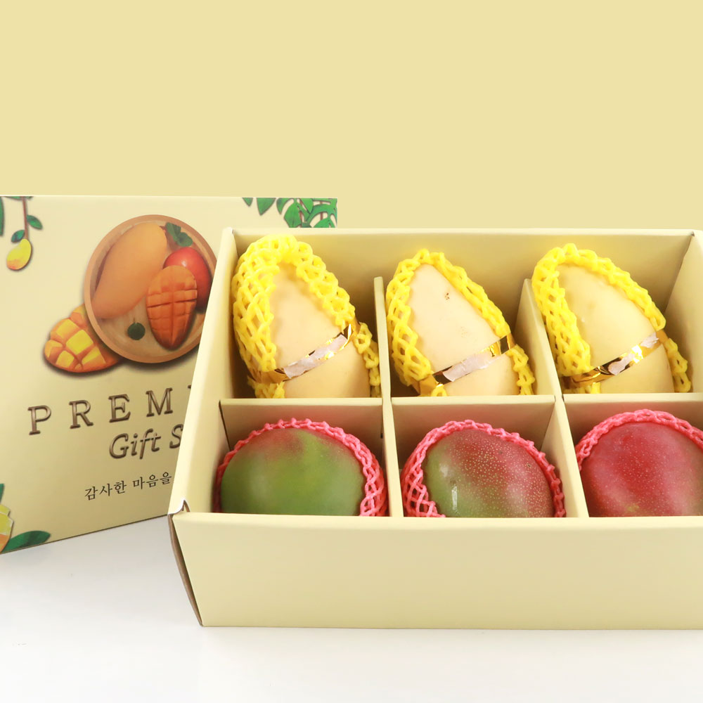 프리미엄 골드망고 3입/애플망고 3입 선물세트 2.2kg이상 